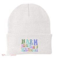 Retro Flower Harm Reduction Healthcare Overdose Awareness Beanie thumb 0