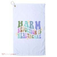 Retro Flower Harm Reduction Healthcare Overdose Awareness Golf Towel thumb 0