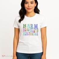 Retro Flower Harm Reduction Healthcare Overdose Awareness Women's T-Shirt thumb 4