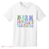 Retro Flower Harm Reduction Healthcare Overdose Awareness Kids T-Shirt thumb 0