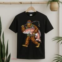 Redfish Fishing Hunting Bigfoot Fisher T-Shirt thumb 2