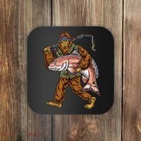 Redfish Fishing Hunting Bigfoot Fisher Coaster thumb 0