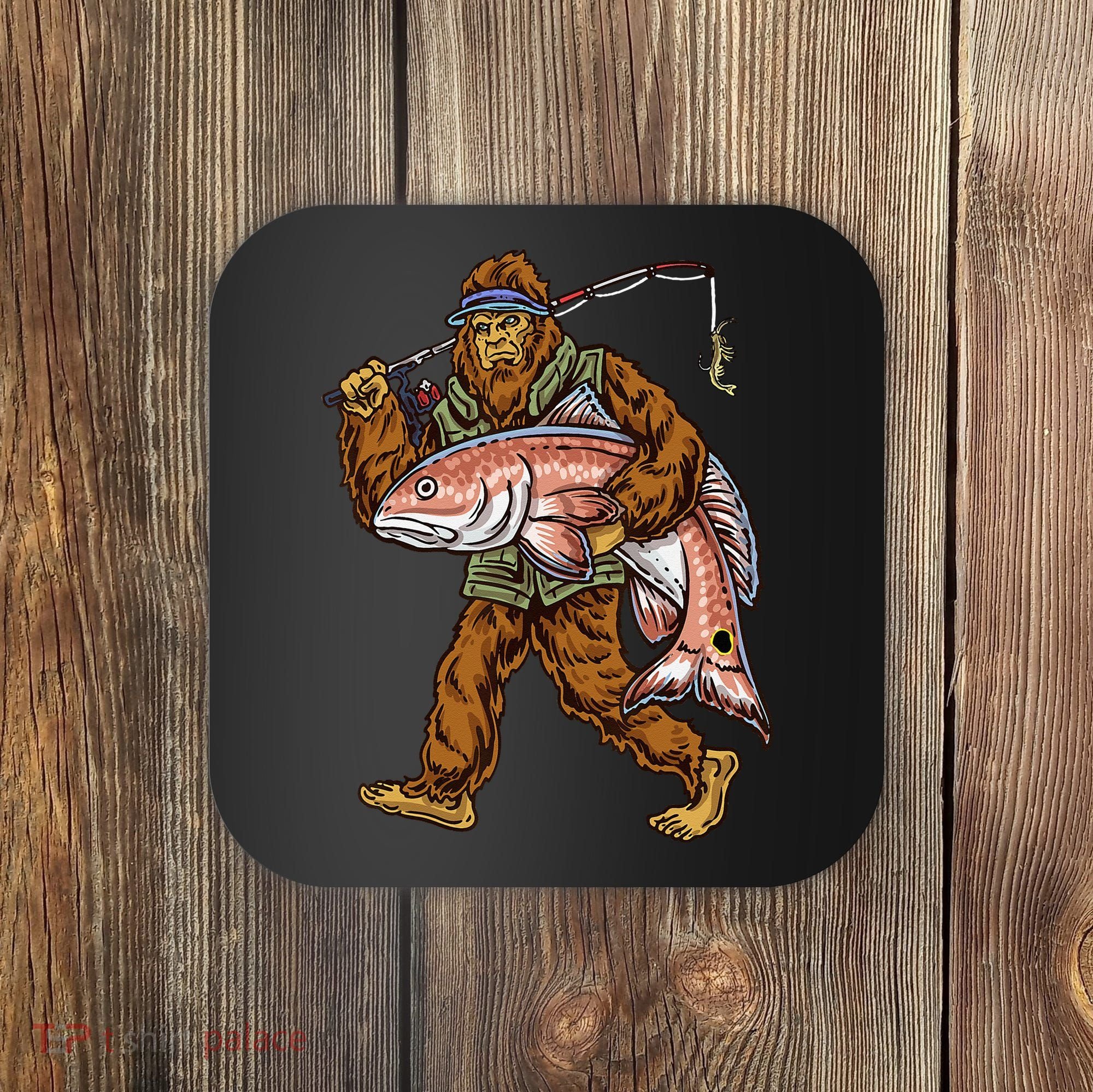 Redfish Fishing Hunting Bigfoot Fisher Coaster