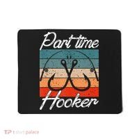 Retro Fishing Hooks Part Time Hooker Funny Fishing Mousepad thumb 0