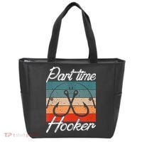 Retro Fishing Hooks Part Time Hooker Funny Fishing Tote Bag thumb 0