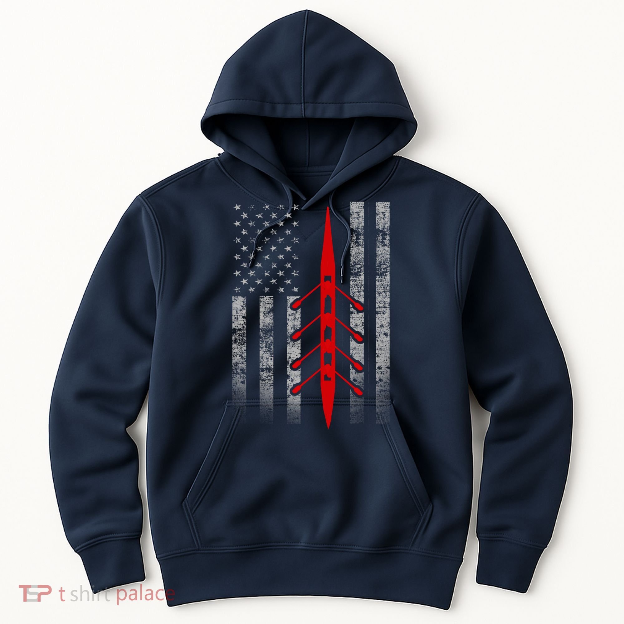 Rowing Flag Hoodie - Rowing Boat Flag Hooded Hoodie