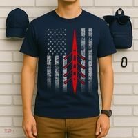 Rowing Flag Hoodie - Rowing Boat Flag Hooded T-Shirt thumb 6