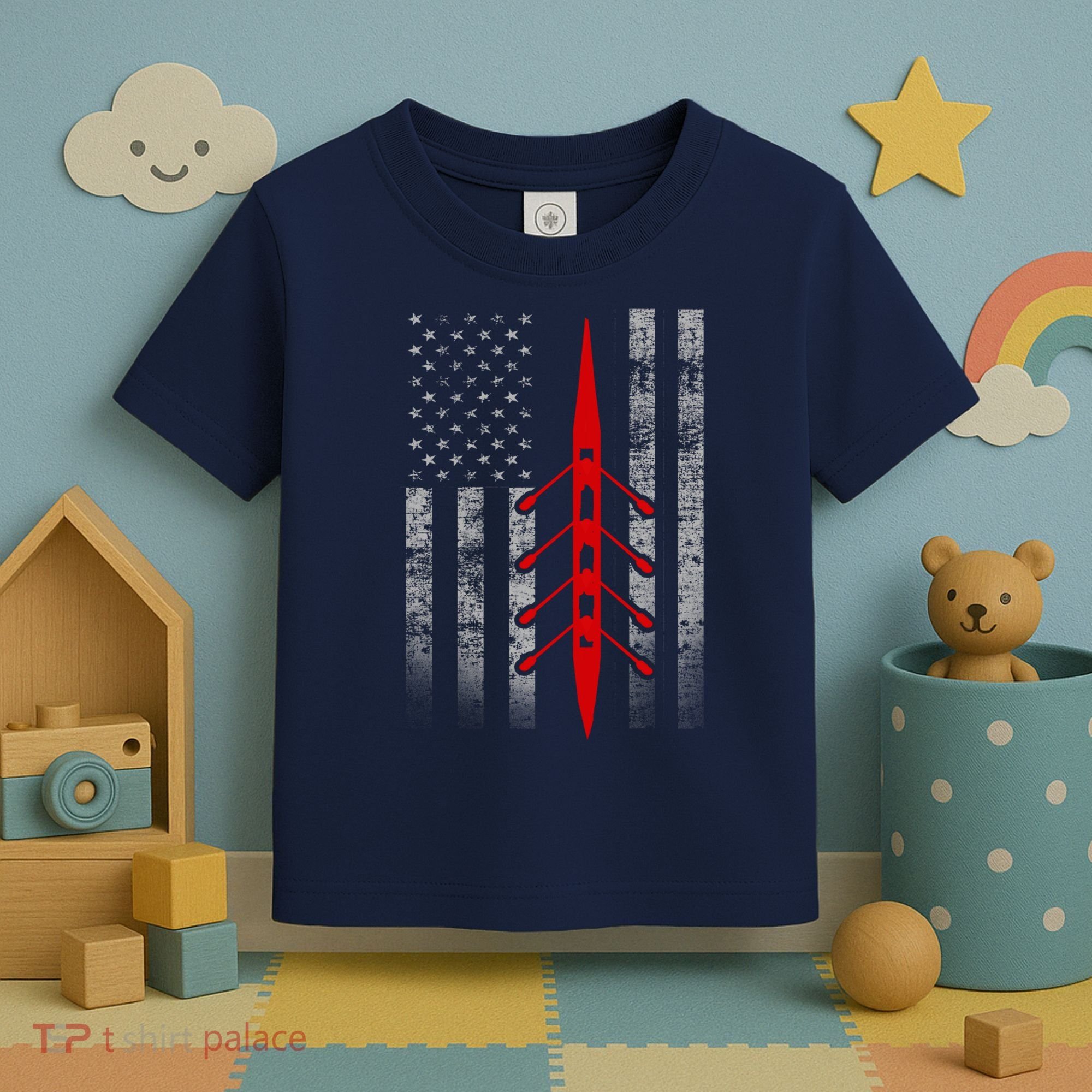 Rowing Flag Hoodie - Rowing Boat Flag Hooded Toddler T-Shirt