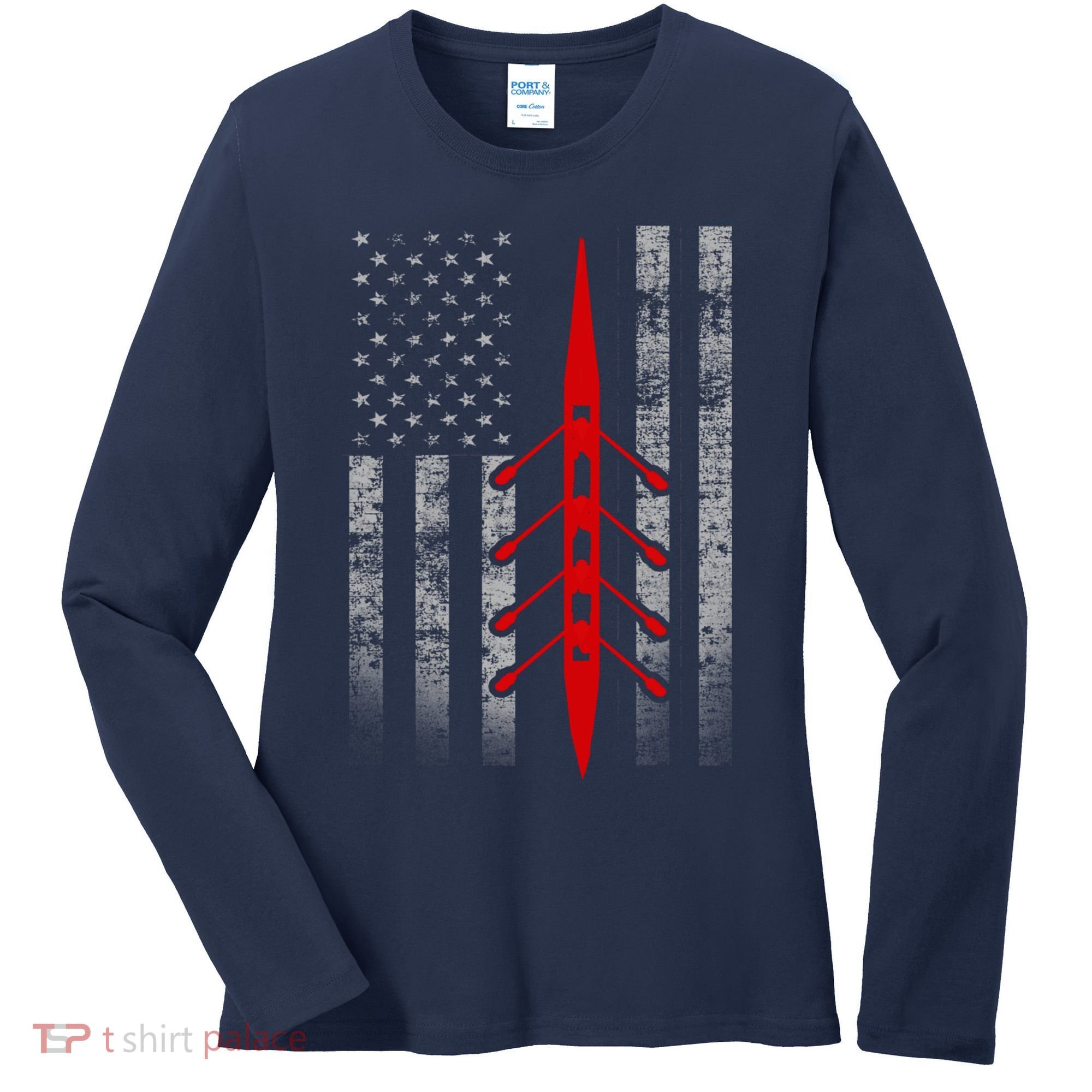 Rowing Flag Hoodie - Rowing Boat Flag Hooded Women's Long Sleeve Shirt