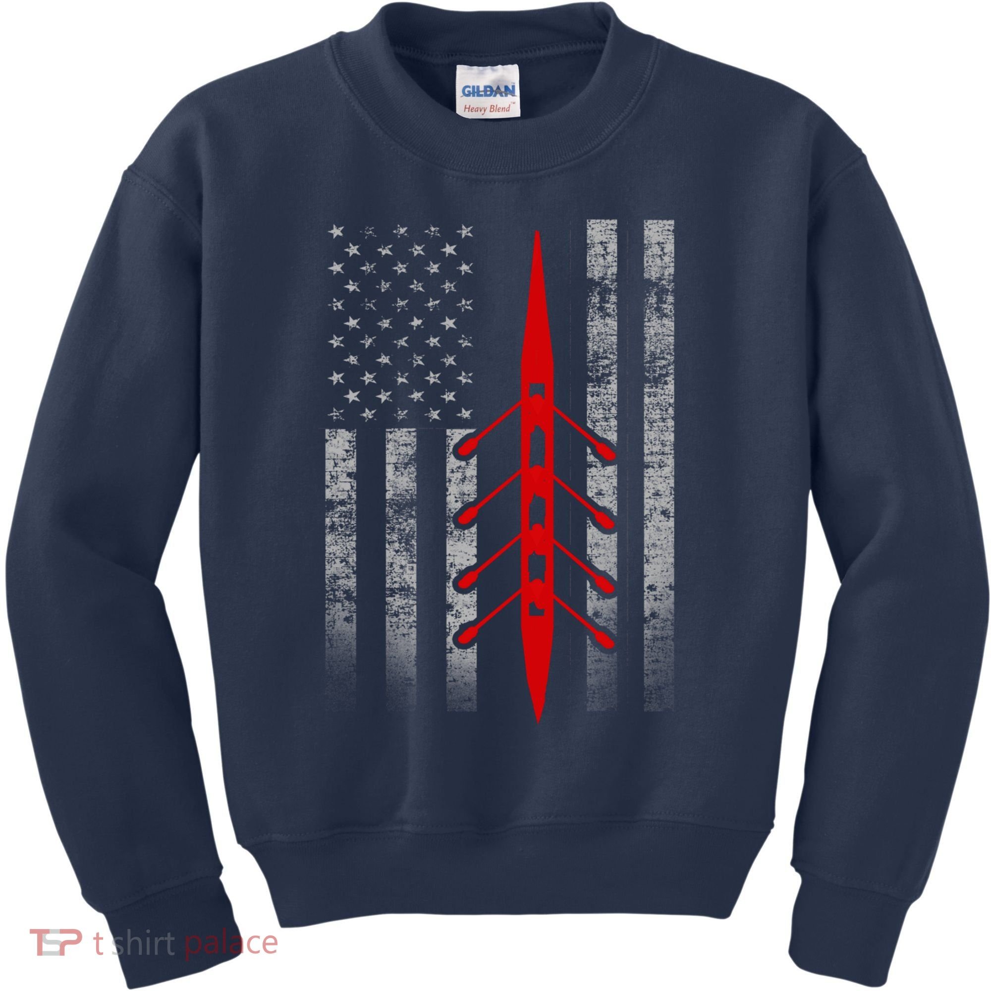 Rowing Flag Hoodie - Rowing Boat Flag Hooded Kids Sweatshirt