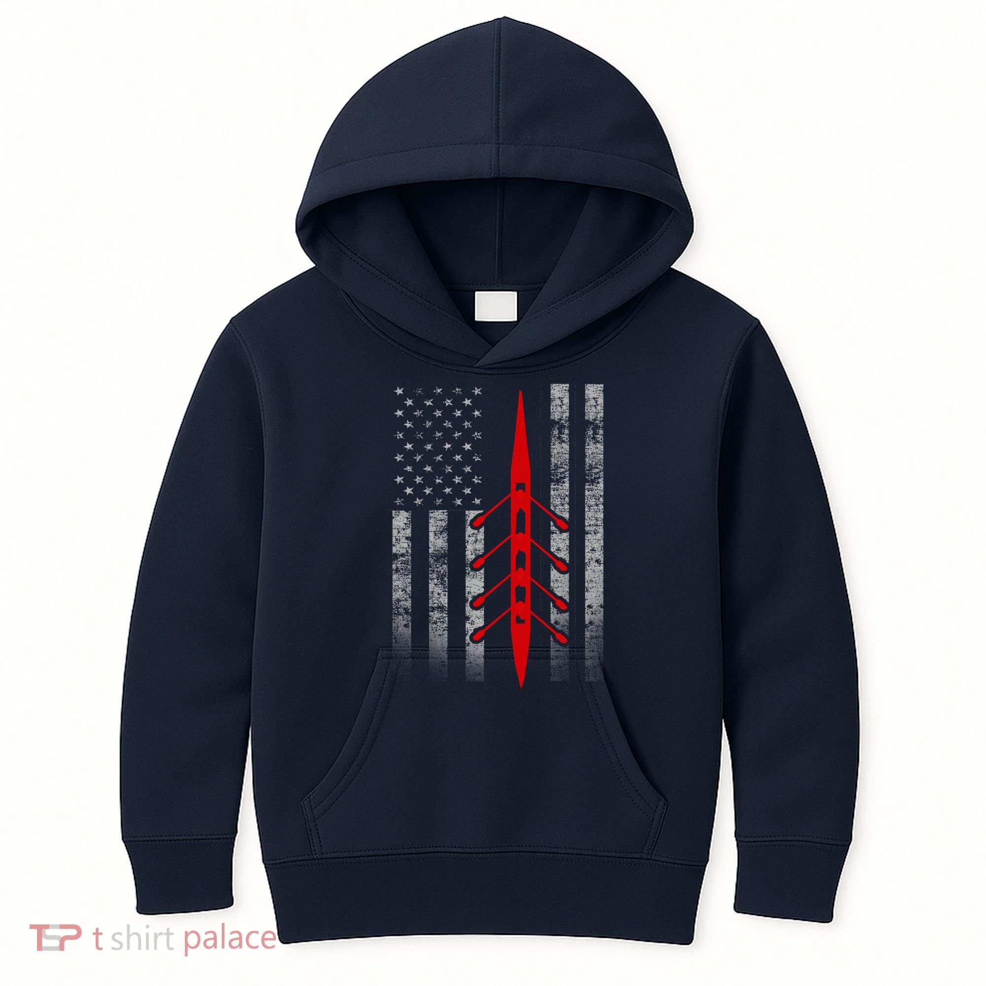 Rowing Flag Hoodie - Rowing Boat Flag Hooded Kids Hoodie