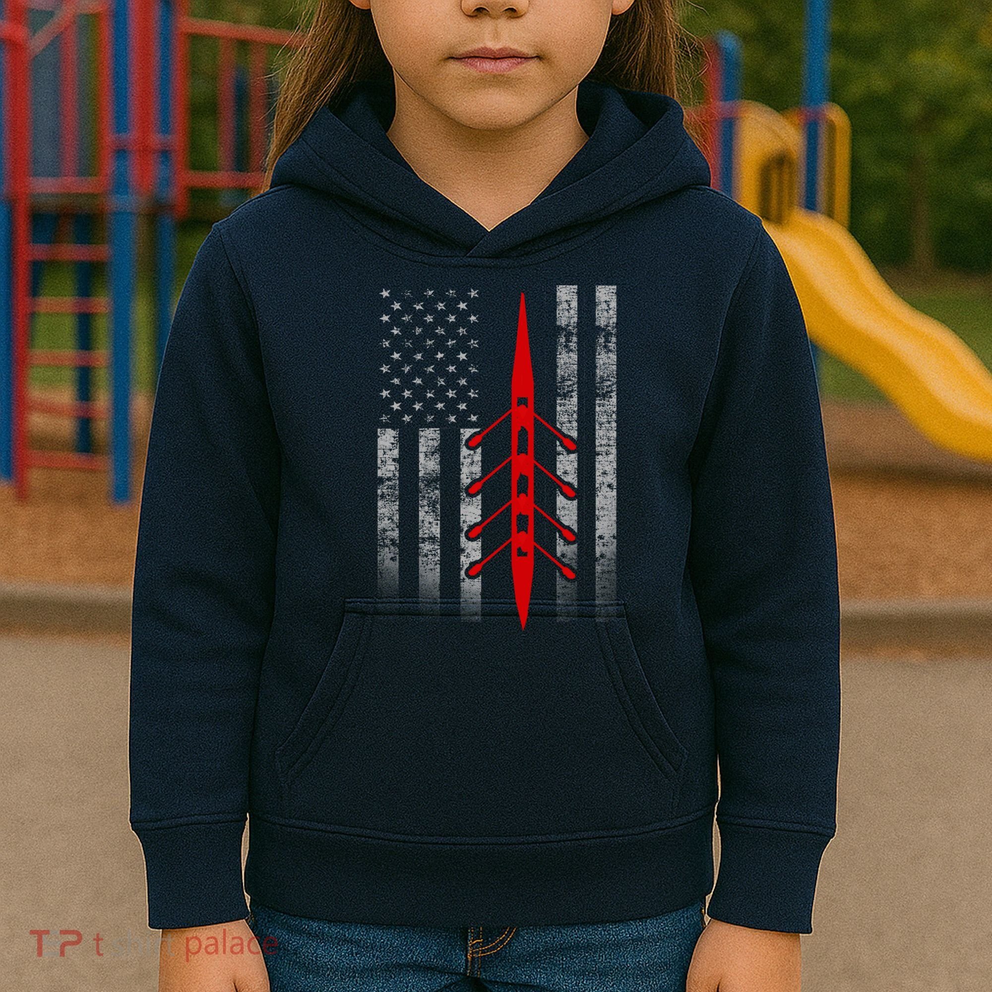 Rowing Flag Hoodie - Rowing Boat Flag Hooded Kids Hoodie