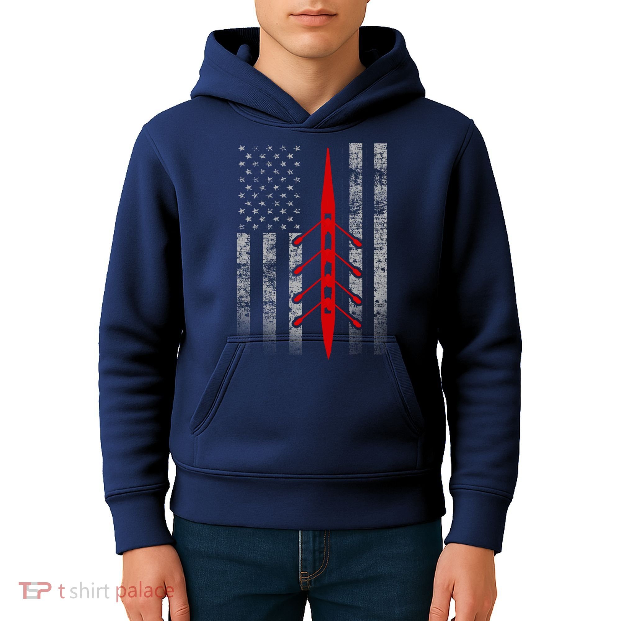 Rowing Flag Hoodie - Rowing Boat Flag Hooded Kids Hoodie