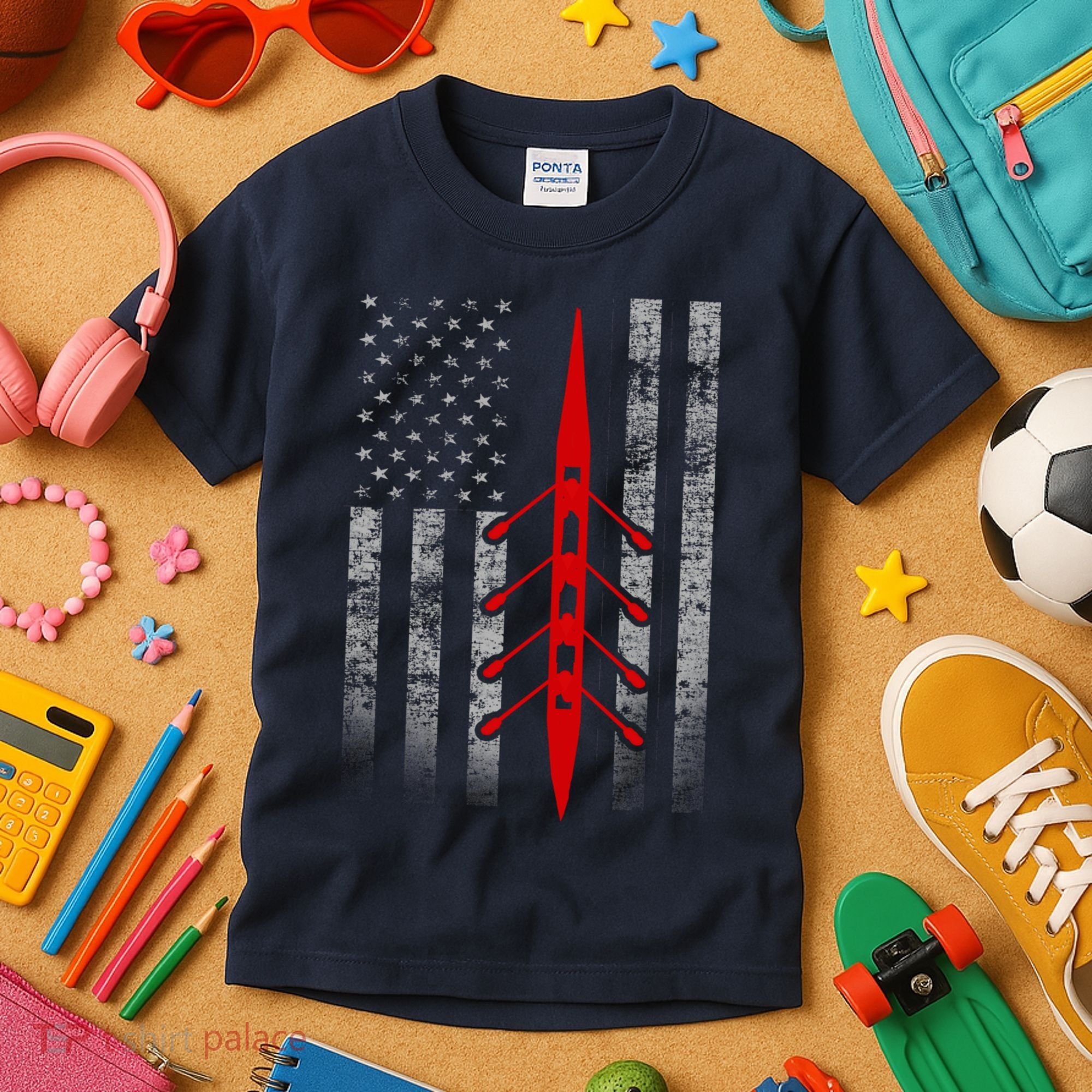 Rowing Flag Hoodie - Rowing Boat Flag Hooded Kids T-Shirt