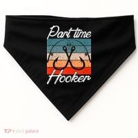 Retro Fishing Hooks Part Time Hooker USA-Made Doggie Bandana thumb 0