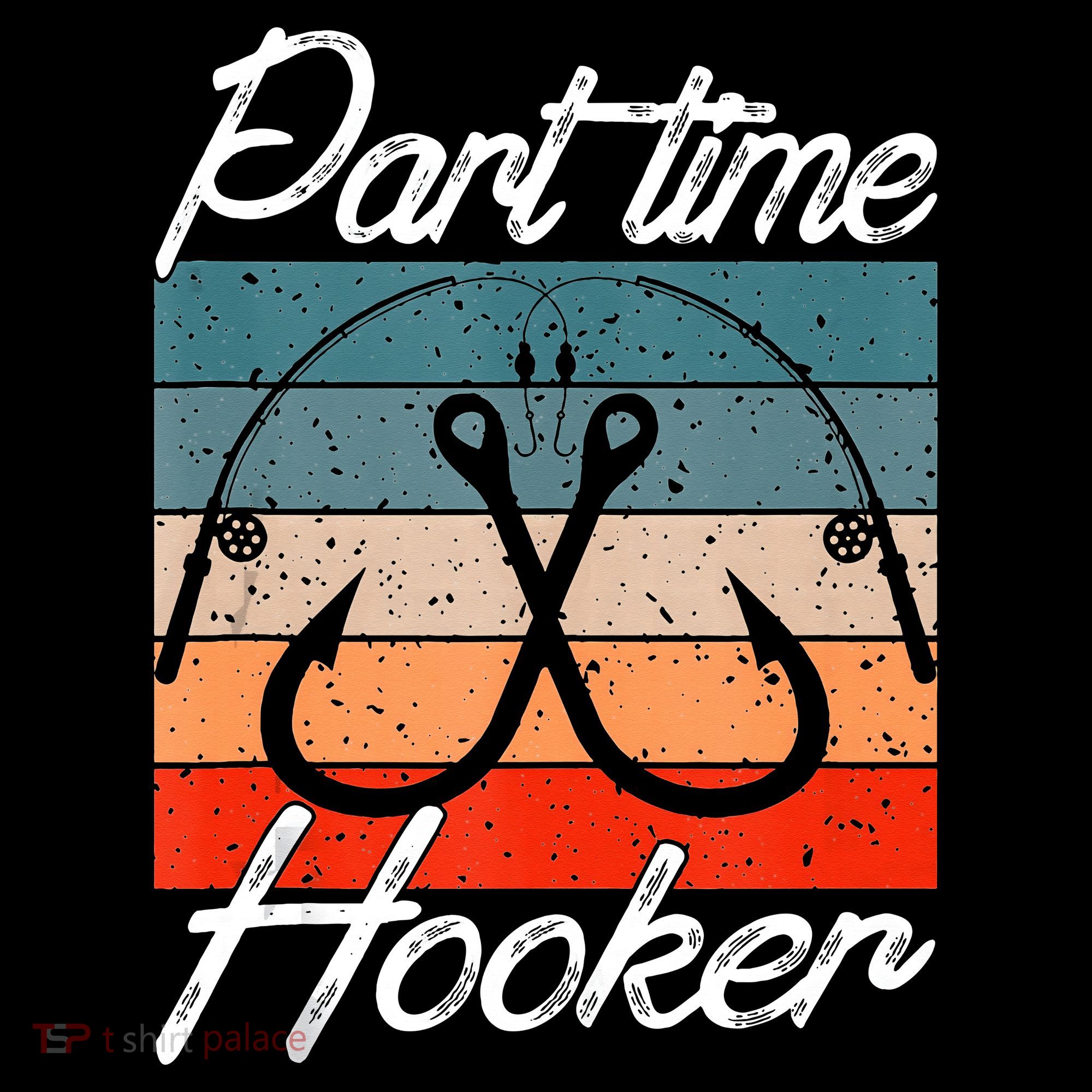 Retro Fishing Hooks Part Time Hooker Coaster
