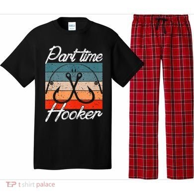 Retro Fishing Hooks Part Time Hooker Pajama Set