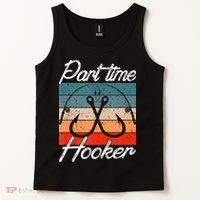 Retro Fishing Hooks Part Time Hooker Tank Top thumb 2