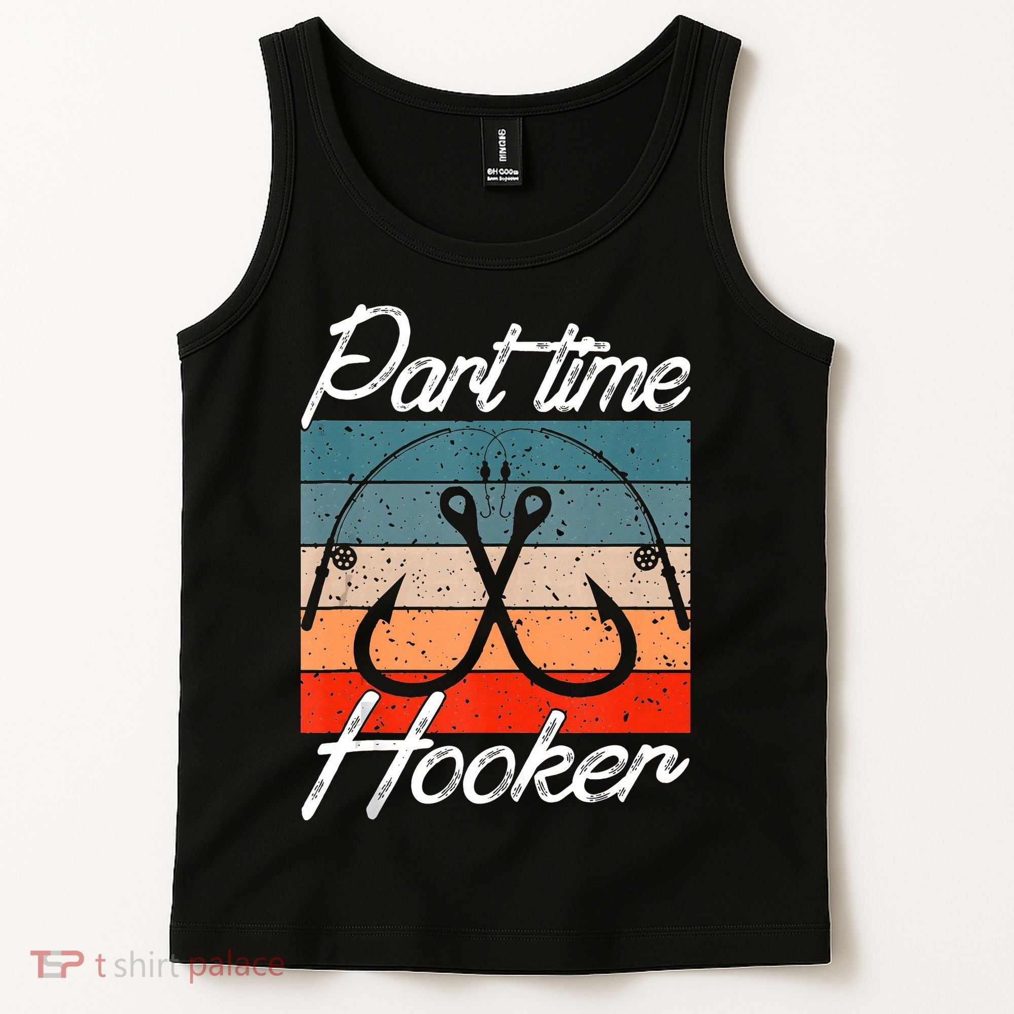 Retro Fishing Hooks Part Time Hooker Tank Top