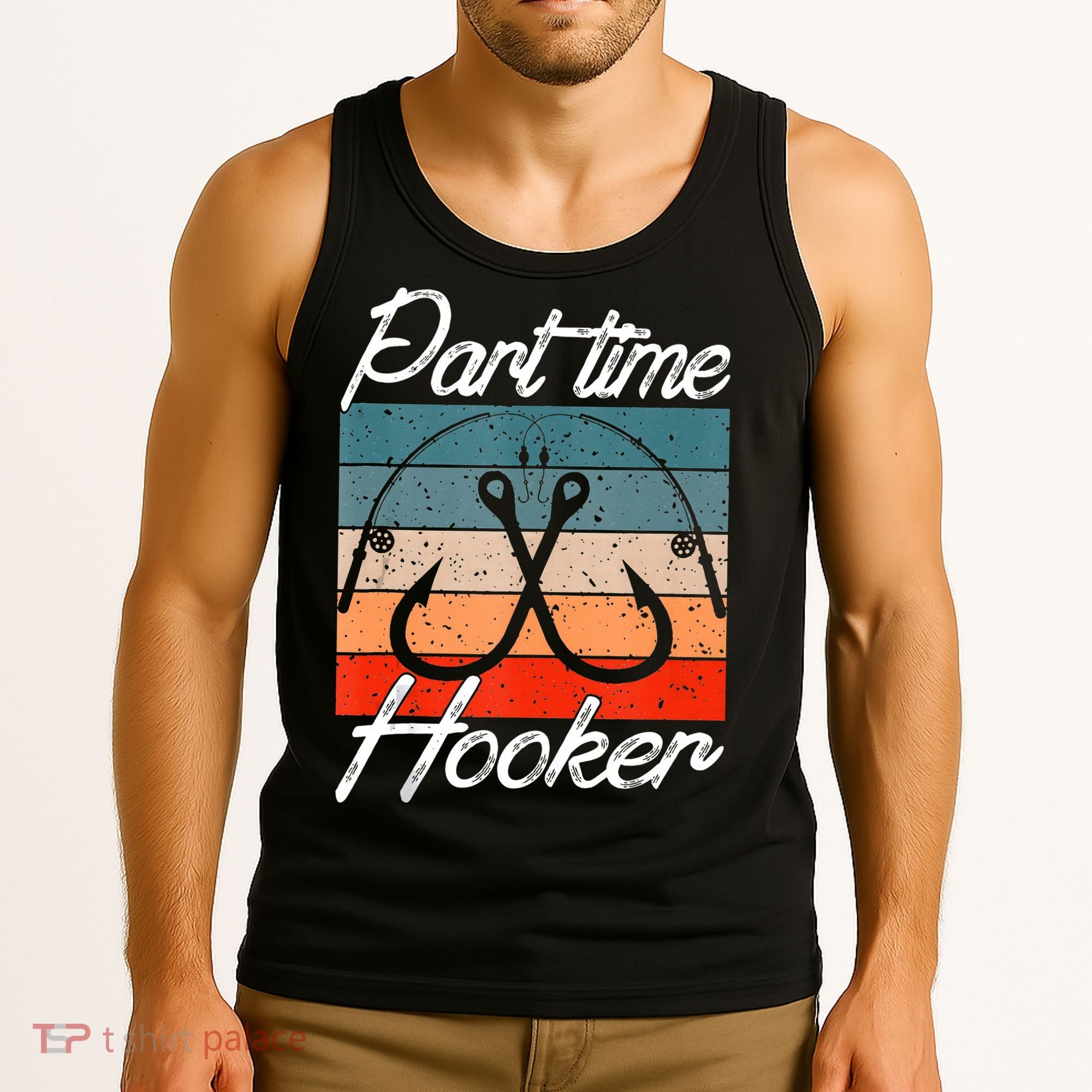 Retro Fishing Hooks Part Time Hooker Tank Top