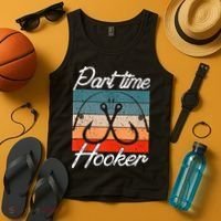 Retro Fishing Hooks Part Time Hooker Tank Top thumb 4