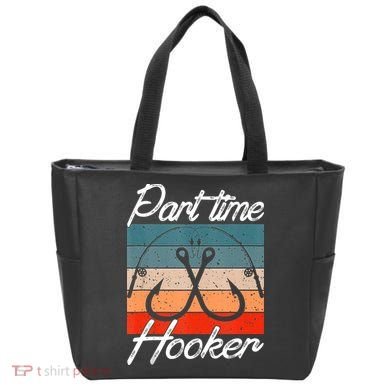 Retro Fishing Hooks Part Time Hooker Tote Bag