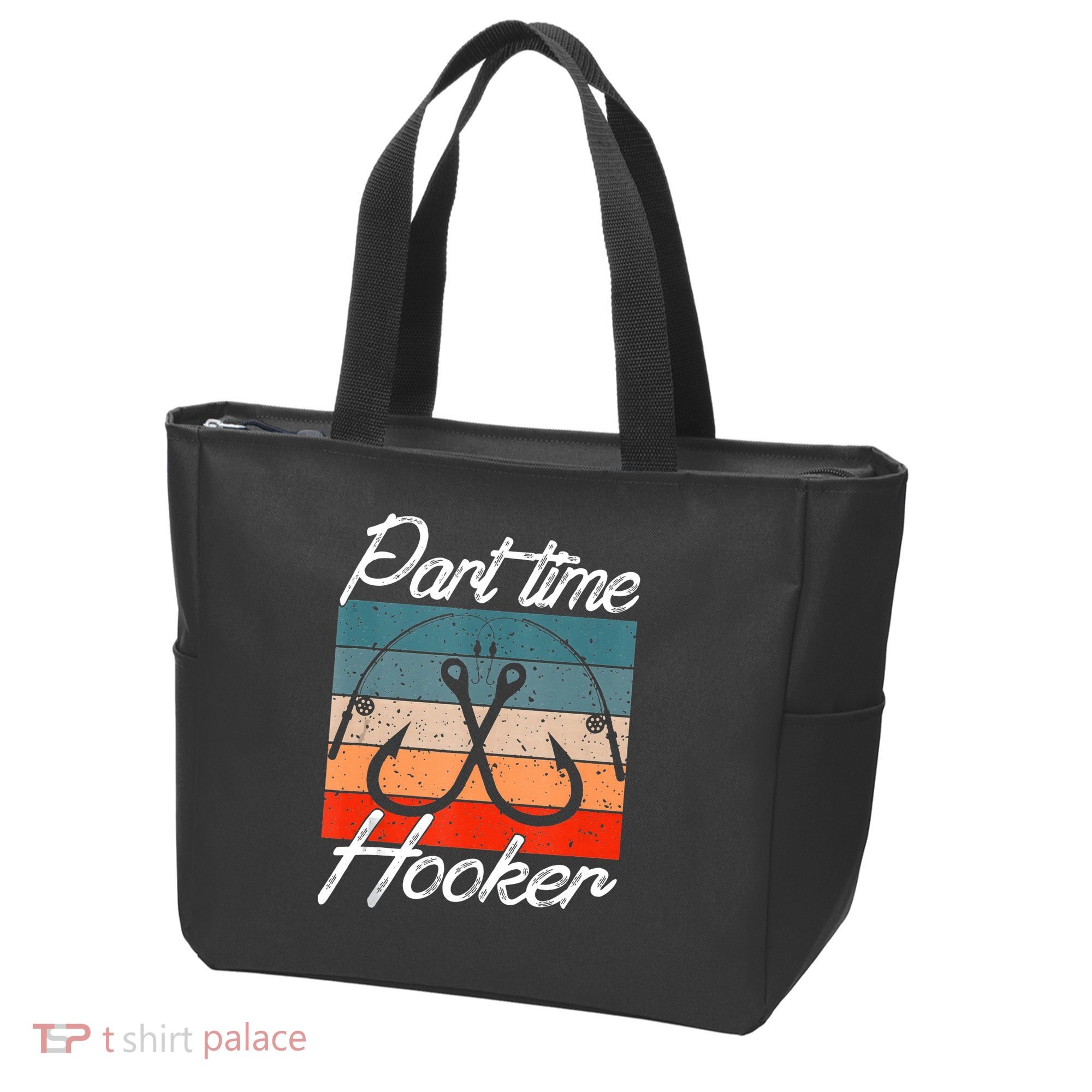 Retro Fishing Hooks Part Time Hooker Tote Bag