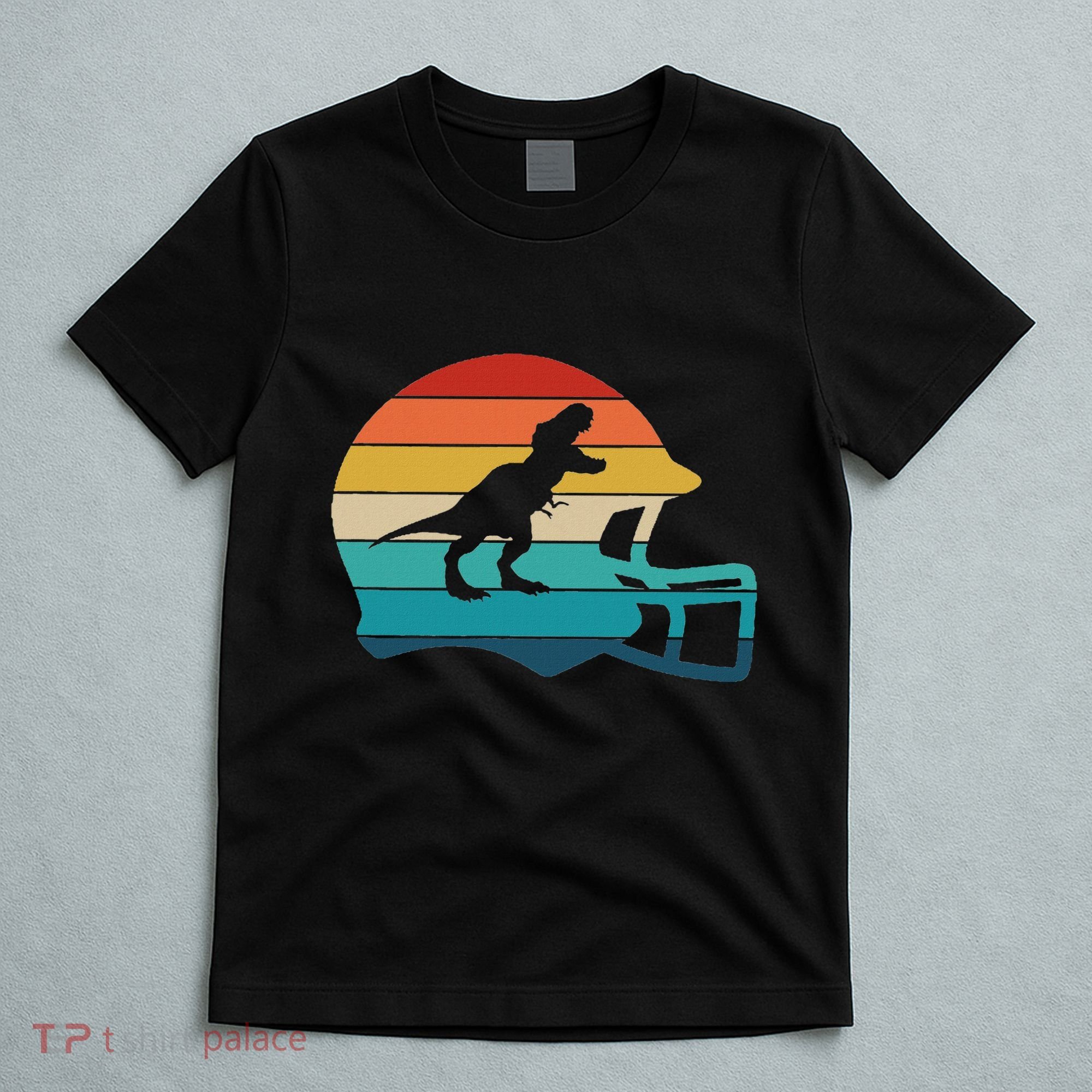 Retro Football Helmet Dinosaur T Rex Jersey Women T-Shirt
