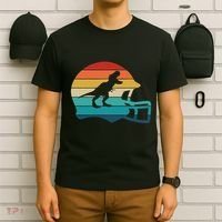 Retro Football Helmet Dinosaur T Rex Jersey Women T-Shirt thumb 6