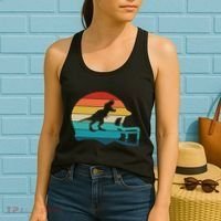 Retro Football Helmet Dinosaur T Rex Jersey Women Women's Tank Top thumb 2