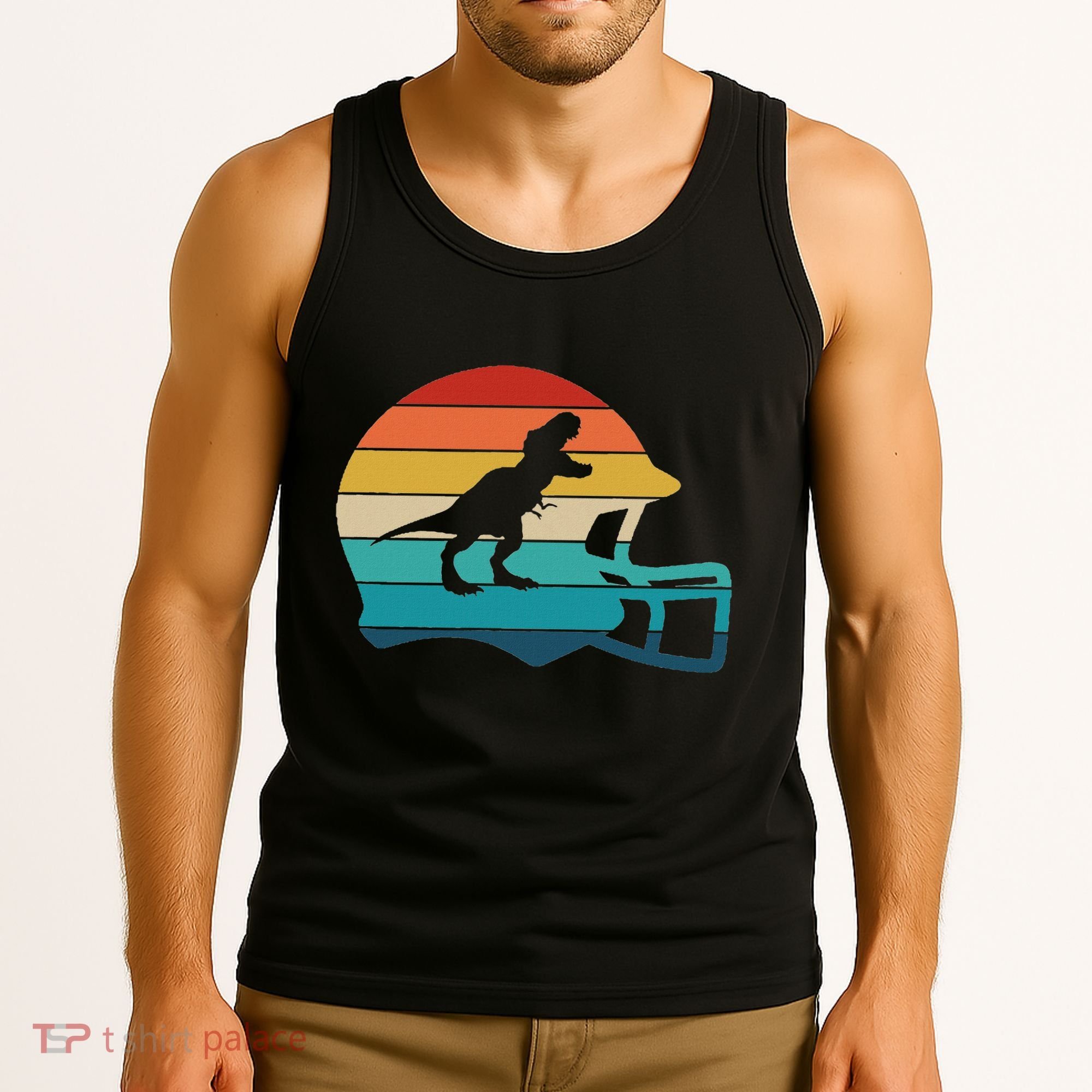 Retro Football Helmet Dinosaur T Rex Jersey Women Tank Top