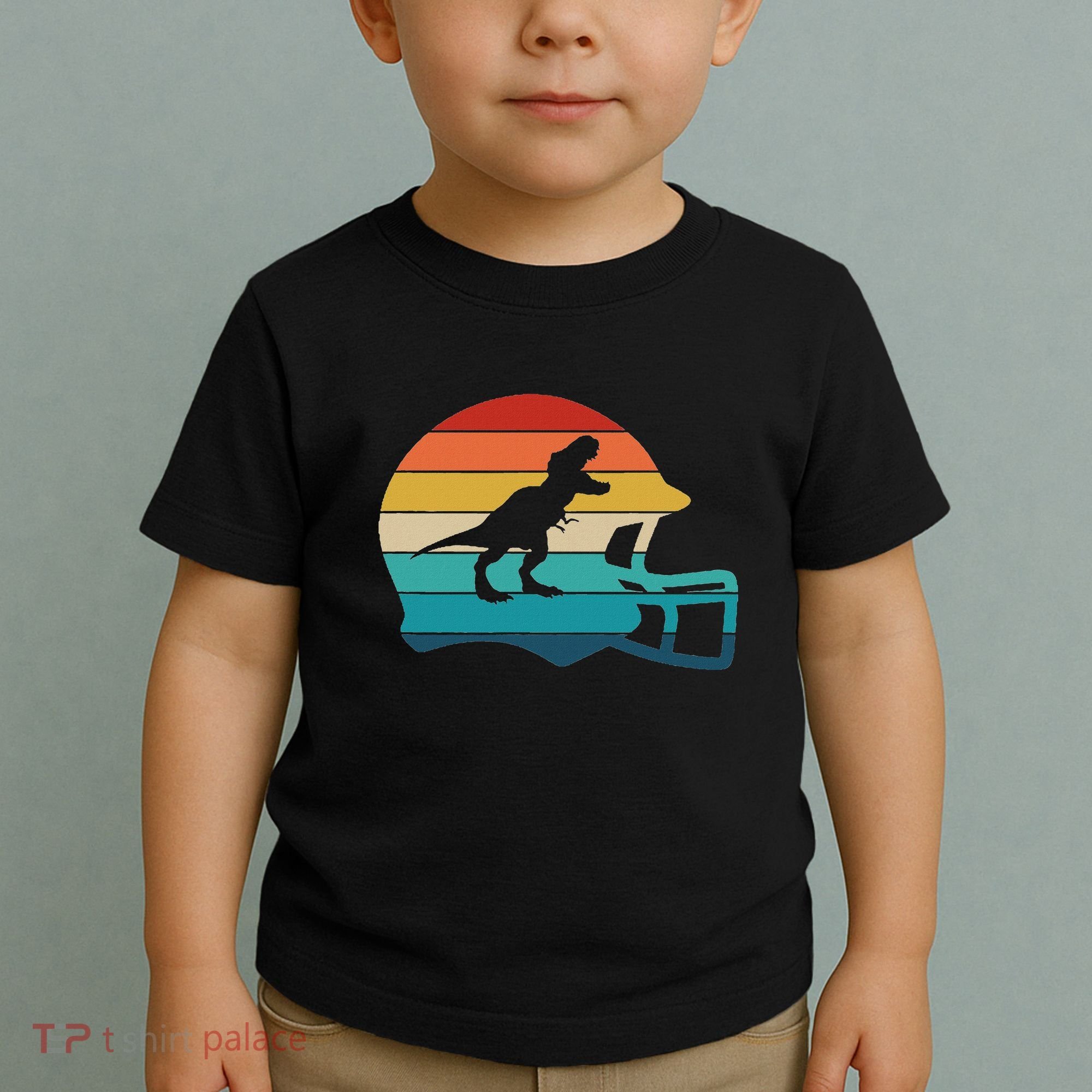 Retro Football Helmet Dinosaur T Rex Jersey Women Toddler T-Shirt