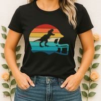 Retro Football Helmet Dinosaur T Rex Jersey Women Women's T-Shirt thumb 2