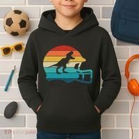 Retro Football Helmet Dinosaur T Rex Jersey Women Kids Hoodie thumb 2