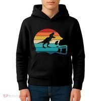 Retro Football Helmet Dinosaur T Rex Jersey Women Kids Hoodie thumb 4