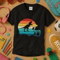 Retro Football Helmet Dinosaur T Rex Jersey Women Kids T-Shirt thumb 3