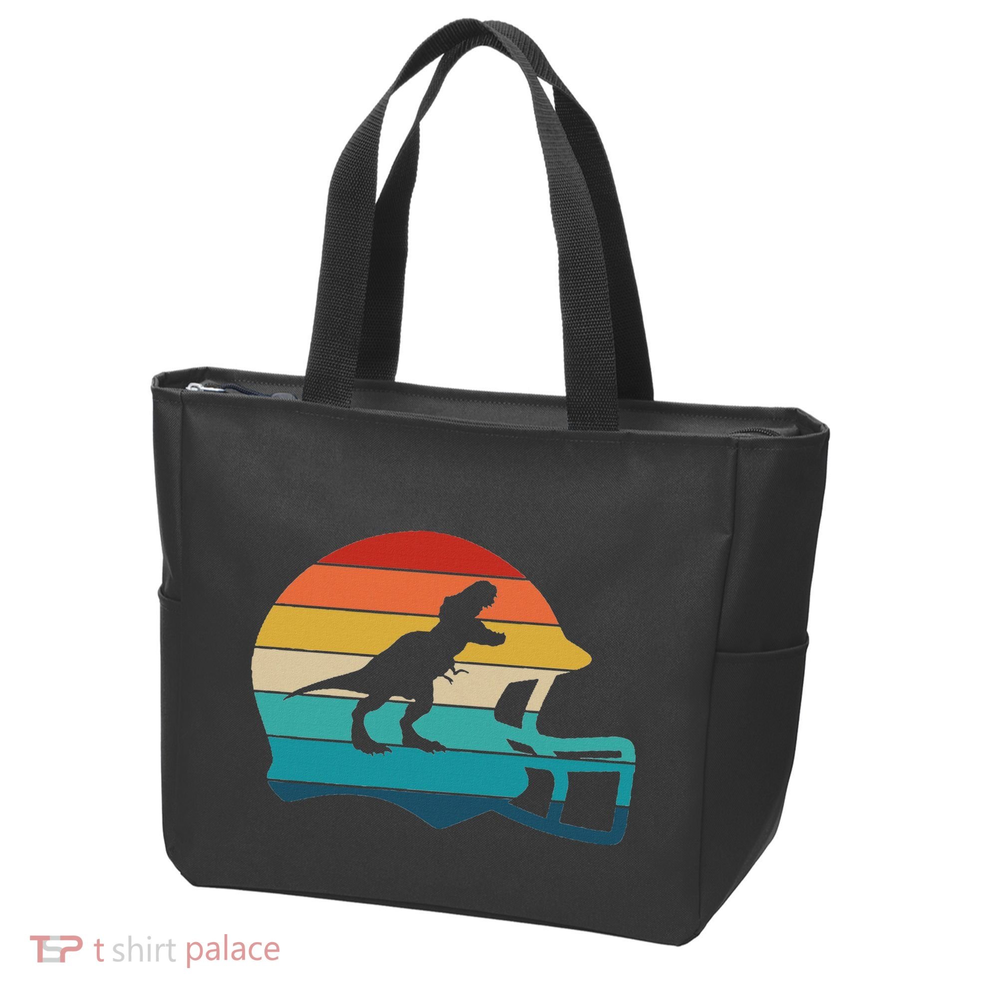 Retro Football Helmet Dinosaur T Rex Jersey Women Tote Bag