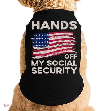 Retro Flag Hands Off My Social Security Protest Vintage Doggie Tank