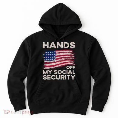Retro Flag Hands Off My Social Security Protest Vintage Hoodie