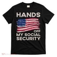 Retro Flag Hands Off My Social Security Protest Vintage T-Shirt thumb 0