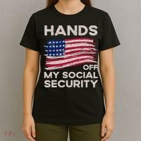 Retro Flag Hands Off My Social Security Protest Vintage T-Shirt thumb 4