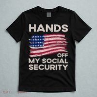 Retro Flag Hands Off My Social Security Protest Vintage T-Shirt thumb 5
