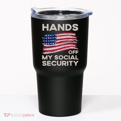 Retro Flag Hands Off My Social Security Protest Vintage Tumbler