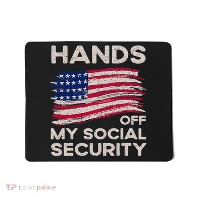 Retro Flag Hands Off My Social Security Protest Vintage Mousepad