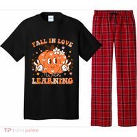Retro Fall In Love With Learning Autumn Pumpkin Teacher Pajama Set thumb 0