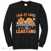 Retro Fall In Love With Learning Autumn Pumpkin Teacher Sweatshirt thumb 0