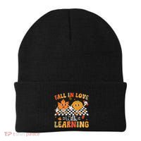 Retro Fall In Love With Learning Autumn Pumpkin Teacher Beanie thumb 0
