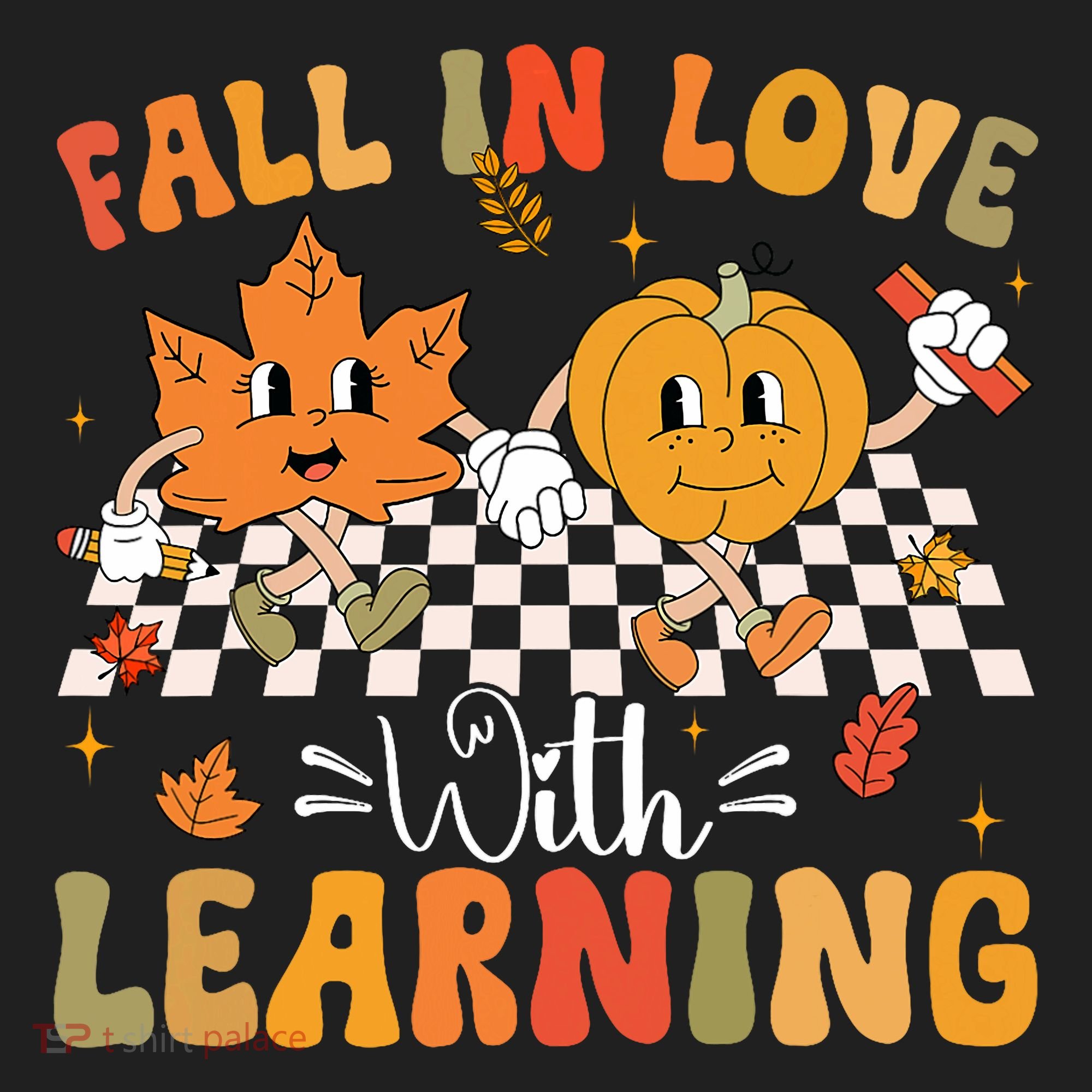 Retro Fall In Love With Learning Autumn Pumpkin Teacher Beanie