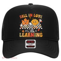 Retro Fall In Love With Learning Autumn Pumpkin Teacher Hat thumb 0