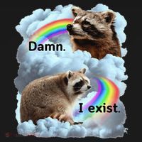 Raccoon Funny I Exist Depression Meme Dark Mental Health Women's Tank Top thumb 5